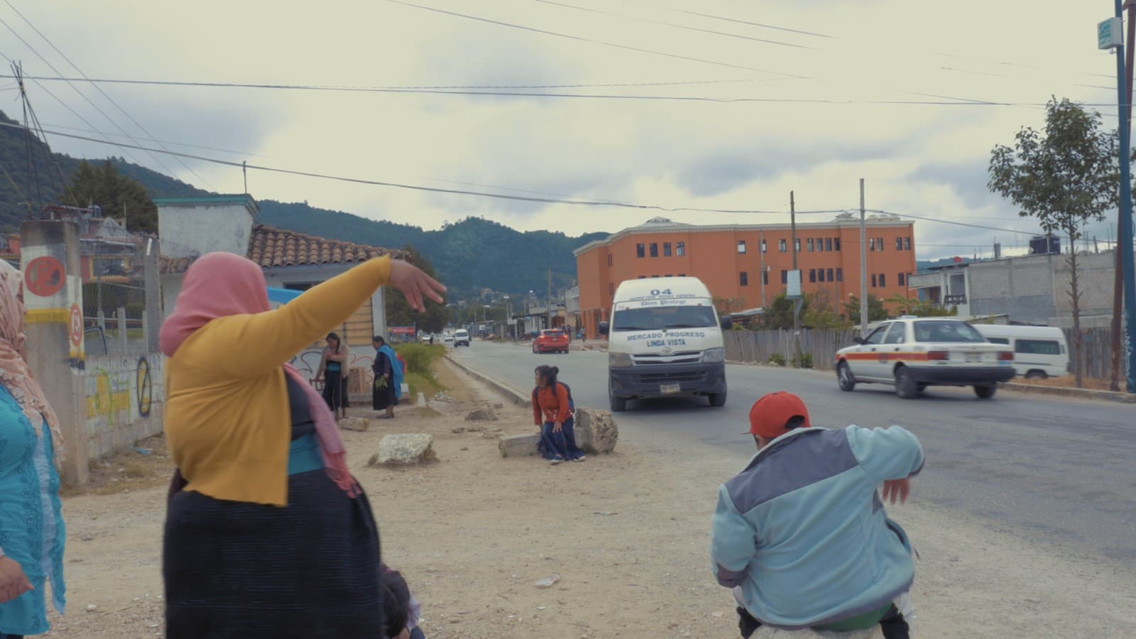 Scène de rue pendant le tournage à San Cristóbal de las Casas